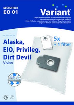 Staubsaugerbeutel Alaska - Metro BS 1600 Elektronic - 5 Staubbeutel - Microvlies