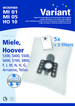 Staubsaugerbeutel Hoover Arianne - Serie - 5 Staubbeutel - Microvlies