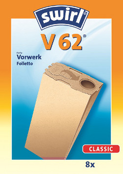 Staubsaugerbeutel Swirl V62 - 8 Beutel - Papier